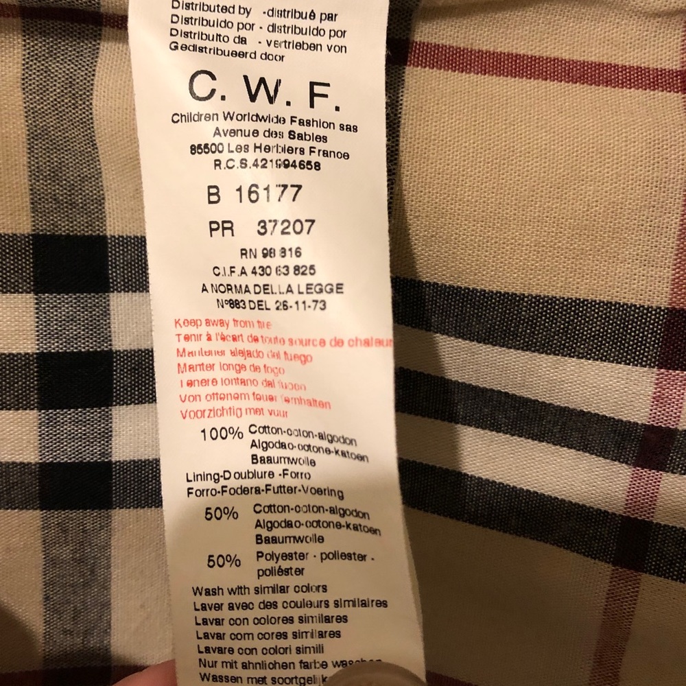 Burberry Coat Girls Authentic Sz 8 - Picture 7 of 8